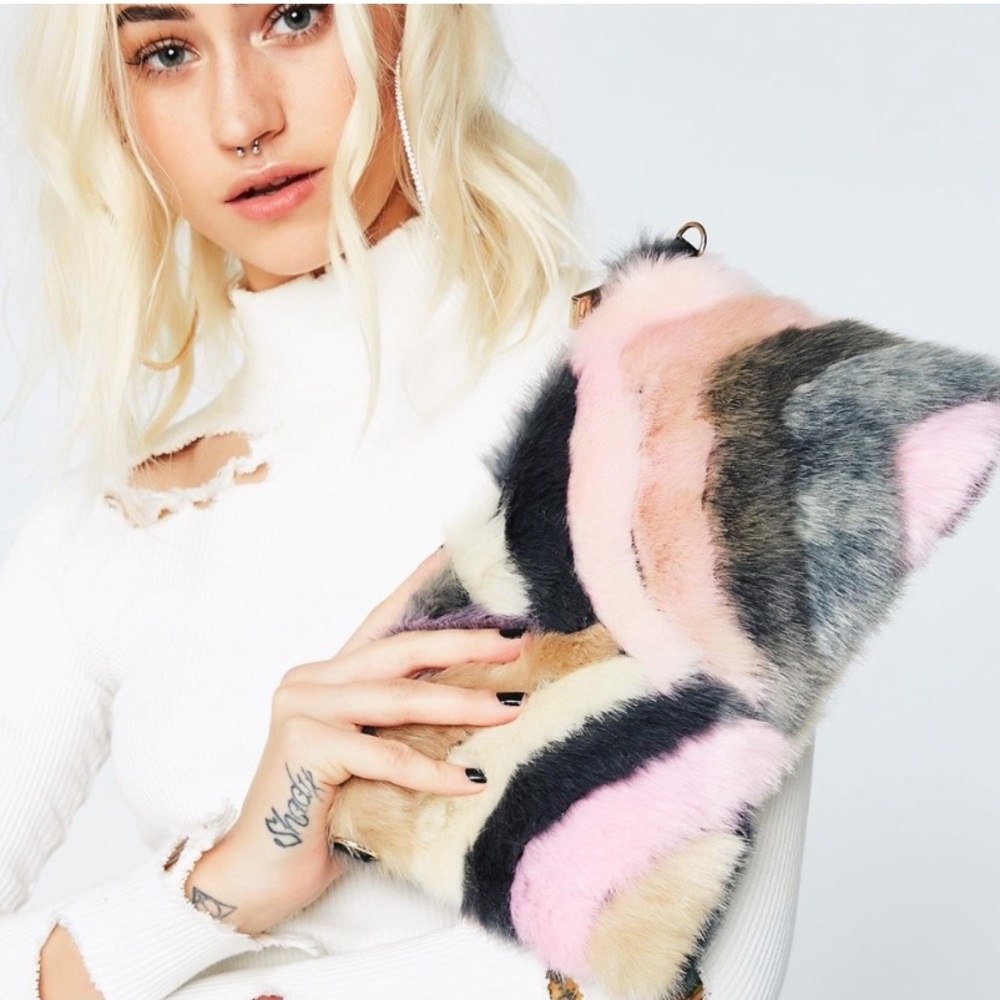 Dolls Kill Faux Fur Crossbody Bag / Clutch - NWOT